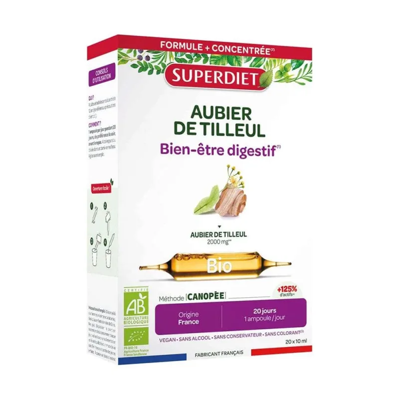 Superdiet Lime Tree Organic Digestion 20 fiole Bien-Être Digestif — preț și oferte
