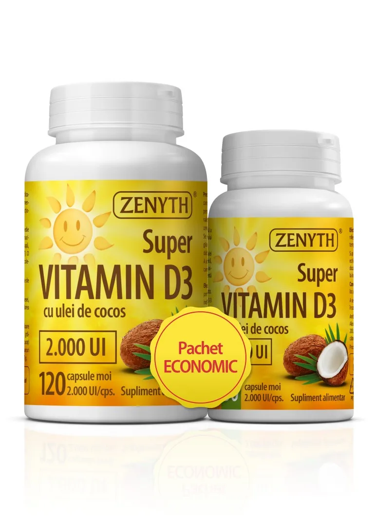 Pachet Supervitamina D3 , 120 capsule + 30 capsule, Zenyth — preț și oferte