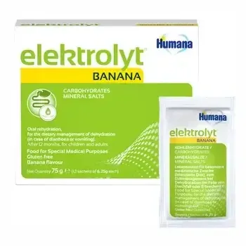 Elektrolyt cu gust de banane, 12 luni, 2 plicuri, Humana — preț și oferte