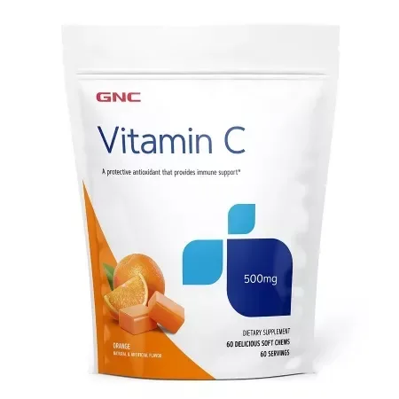 GNC Vitamina C 500 mg Masticabila – 60 Caramele cu Aroma de Portocale — preț și oferte
