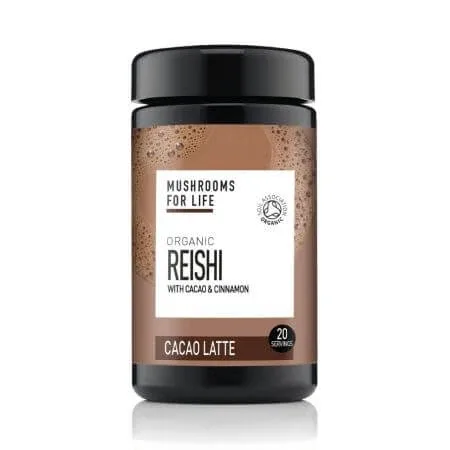 Organic Reishi cu cacao si scortisoara, Cacao Latte, 140 g, MushroomsForLife Mushroom For Life — preț și oferte