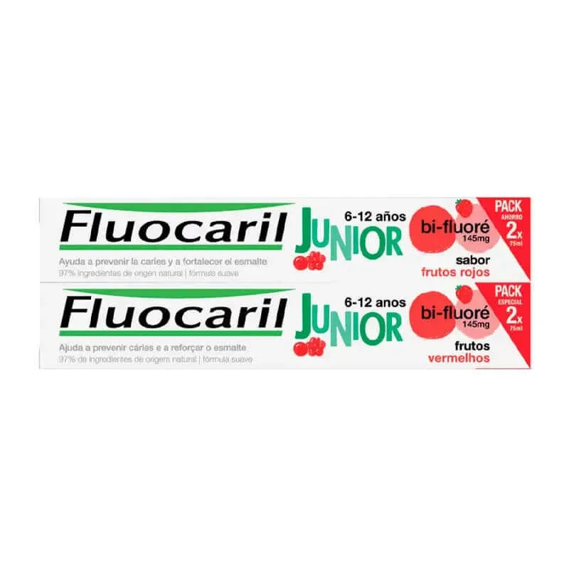 Fluocaril DUPLO Junior 6-12 ani Aromă de fructe roșii, 2x75ml — preț și oferte