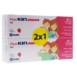 Fluor Kin DUPLO Junior Gel Căpșuni, 2x75 ml Fluor Aid — preț și oferte
