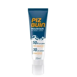 Piz Buin Mountain Protecție solară SPF50+ + ruj SPF30 Pachet solar 20ml + 2,3ml