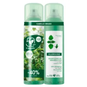 Șampon uscat Klorane DUPLO Spray de urzică 2 x 150ml