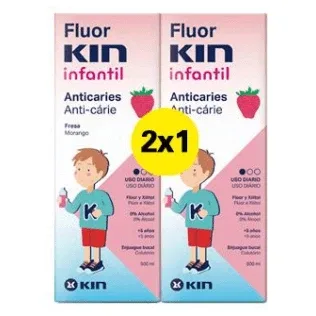 Fluor Kin DUPLO Apă de gură pentru copii, 2x500 ml Fluor Aid — preț și oferte