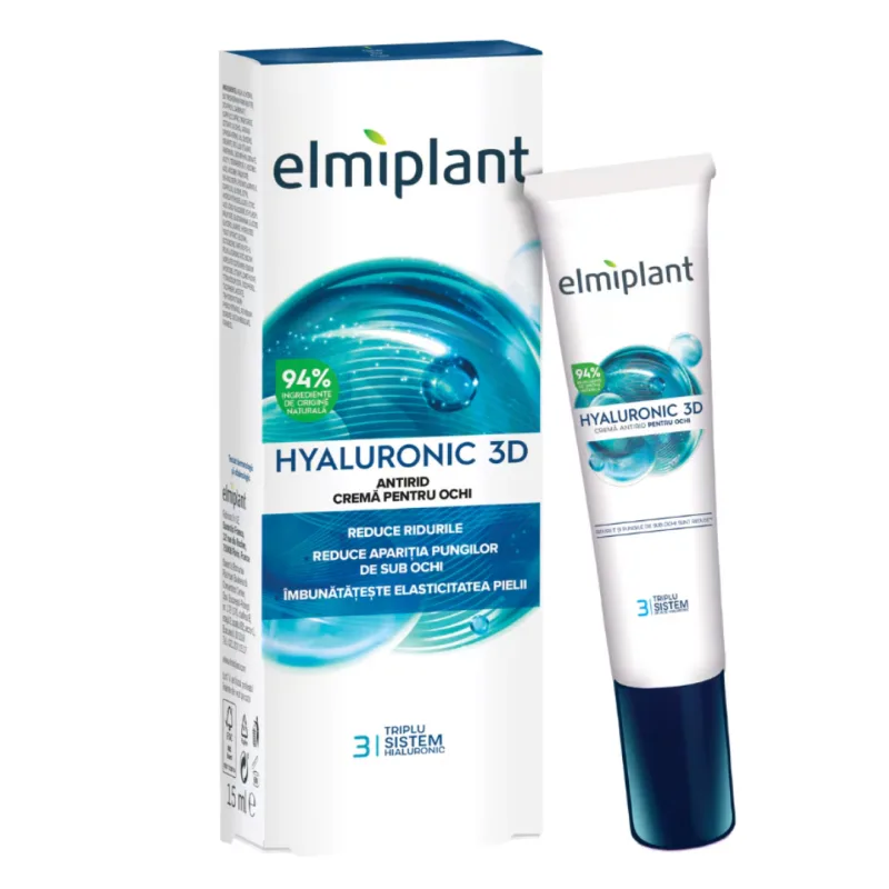 Crema antirid pentru ochi Hyaluronic 3D, 15 ml, Elmiplant — preț și oferte