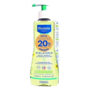 Mustela PACK Stelatopia Ulei de spălare 500 ml + Cremă emolientă 40 ml — preț și oferte