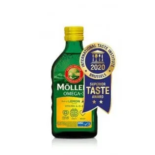 Möller's Omega-3 Cod Liver Oil Lemon Flavour 250ml — preț și oferte