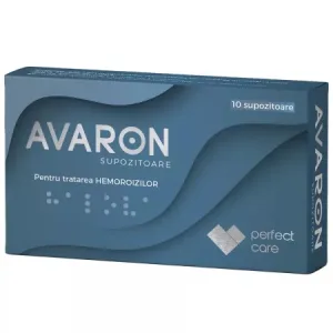 Supozitoare hemoroizi Avaron, 10 bucati, Perfect Care