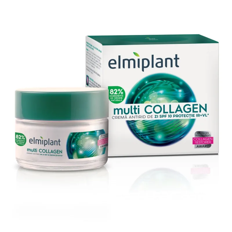 Crema antirid de zi SPF 10 multiCollagen, 50ml, Elmiplant — preț și oferte