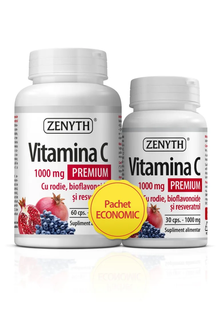 Pachet Vitamina C Rodie Premium , 60 + 30 capsule, Zenyth — preț și oferte