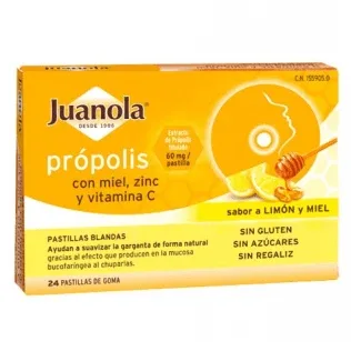 Juanola Propolis Miere și aromă de lămâie 24 comprimate — preț și oferte