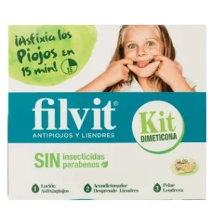 Filvit KIT Dimethicone Șampon + Balsam 100 ml + Loțiune 100 ml + Pieptene