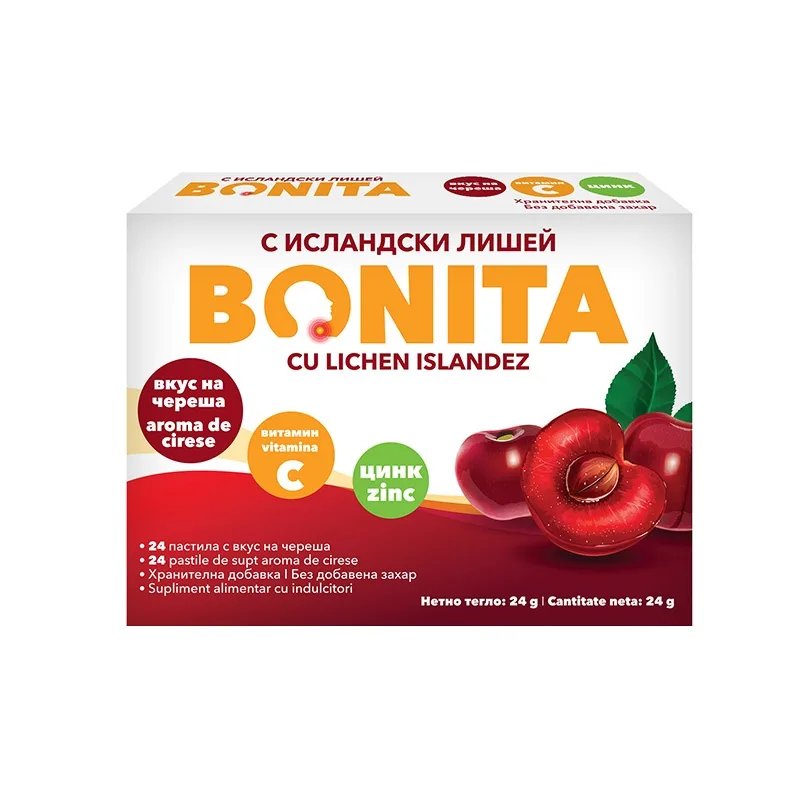 Pastile de Supt cu Aroma de Cirese – Bonita, 24 Bucati VEDRA — preț și oferte