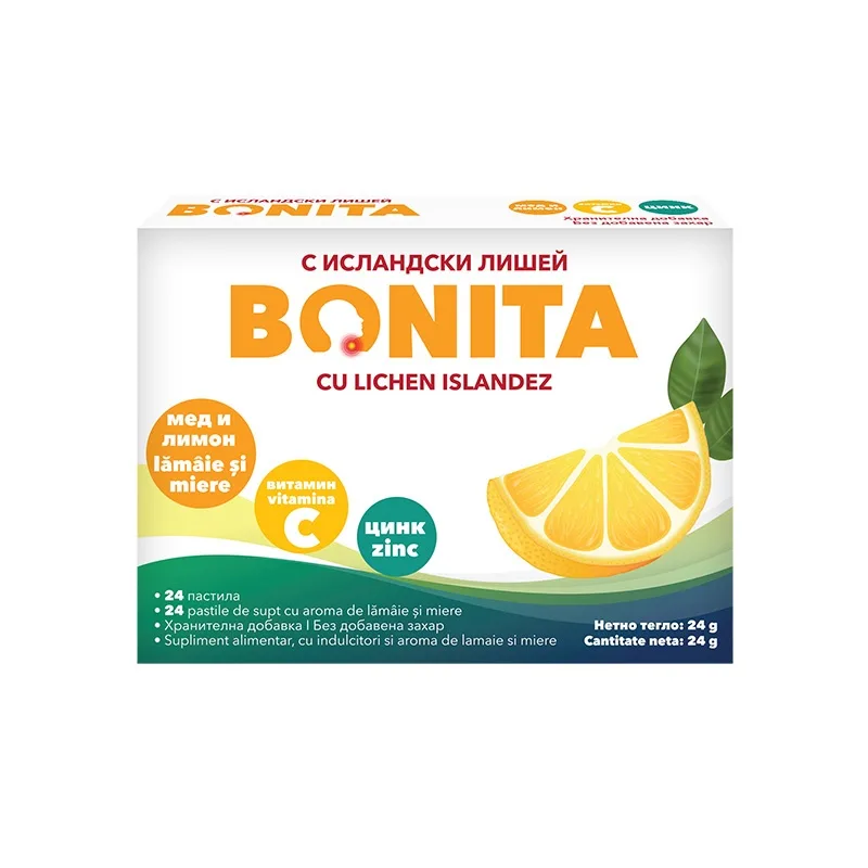 Pastile de Supt cu Aroma de Lamaie si Miere – Bonita, 24 Bucati VEDRA — preț și oferte