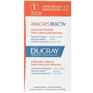 Ducray Anacaps Reactiv Seasonal Hair and Nails Căderea părului 3x30 caps — preț și oferte