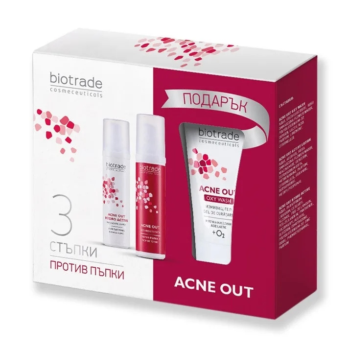 Pachet Crema Acne Out, 60 ml+Lotiune, 60ml+Oxy wash, 50ml, Biotade BIOTRADE — preț și oferte