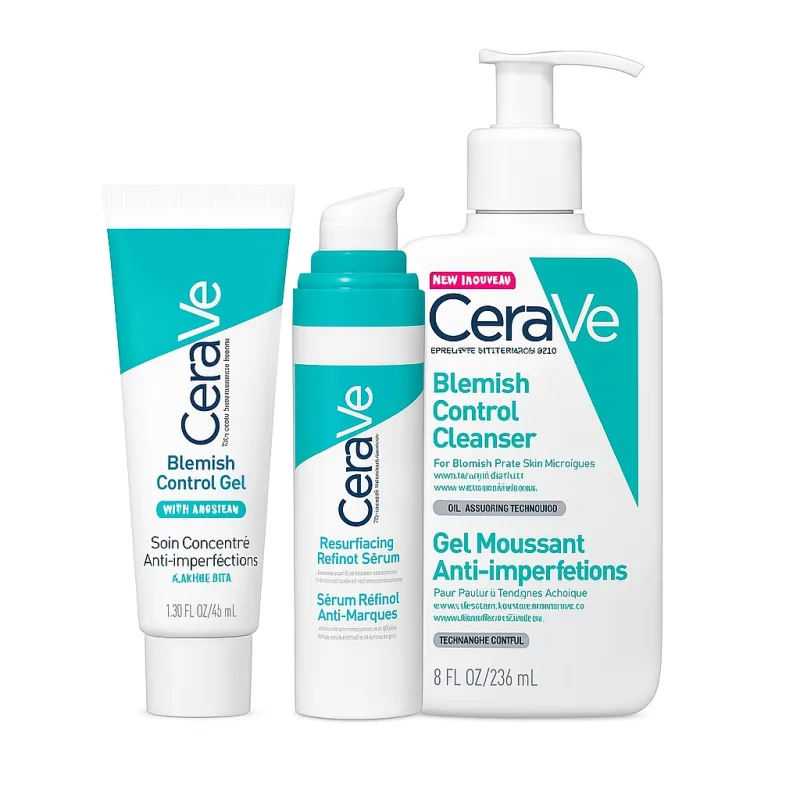 Pachet rutina completa CeraVe – SA Cleanser + Retinol Serum + Gel AHA/BHA — preț și oferte
