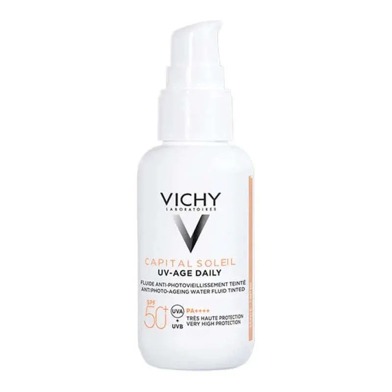 Vichy Capital Soleil UV-Age Daily Water Fluid Anti-Photoageing COLOUR SPF50+ 40ml — preț și oferte