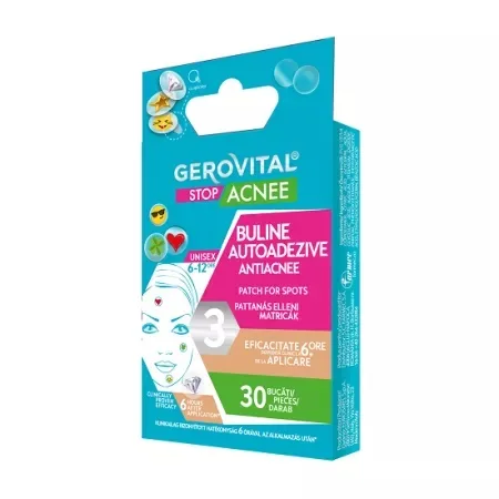Buline autoadezive antiacnee, 30 bucati, Stop Acnee Gerovital — preț și oferte