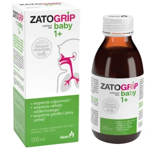 ZatoGrip Baby 1+, sirop pentru copii, aromă de zmeură, 120 ml