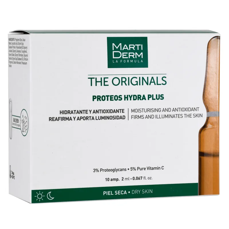 MartiDerm The Originals Proteos Hydra Plus, ser hidratant cu antioxidanți, piele uscată, 2 ml x 10 fiole — preț și oferte