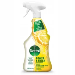 Dettol Power amp; Fresh Spray antibacterian de suprafață Lemon, 500ml
