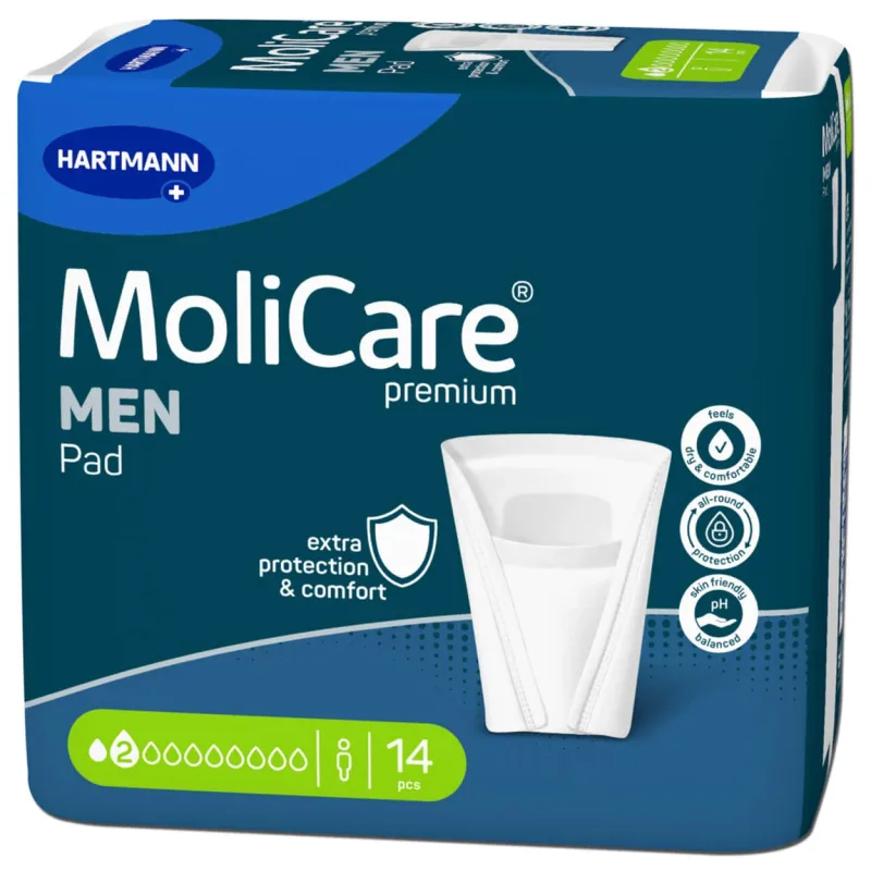 MoliCare Premium Men Pad, tampoane anatomice absorbante, 2 picături, 14 bucăți HARTMANN — preț și oferte