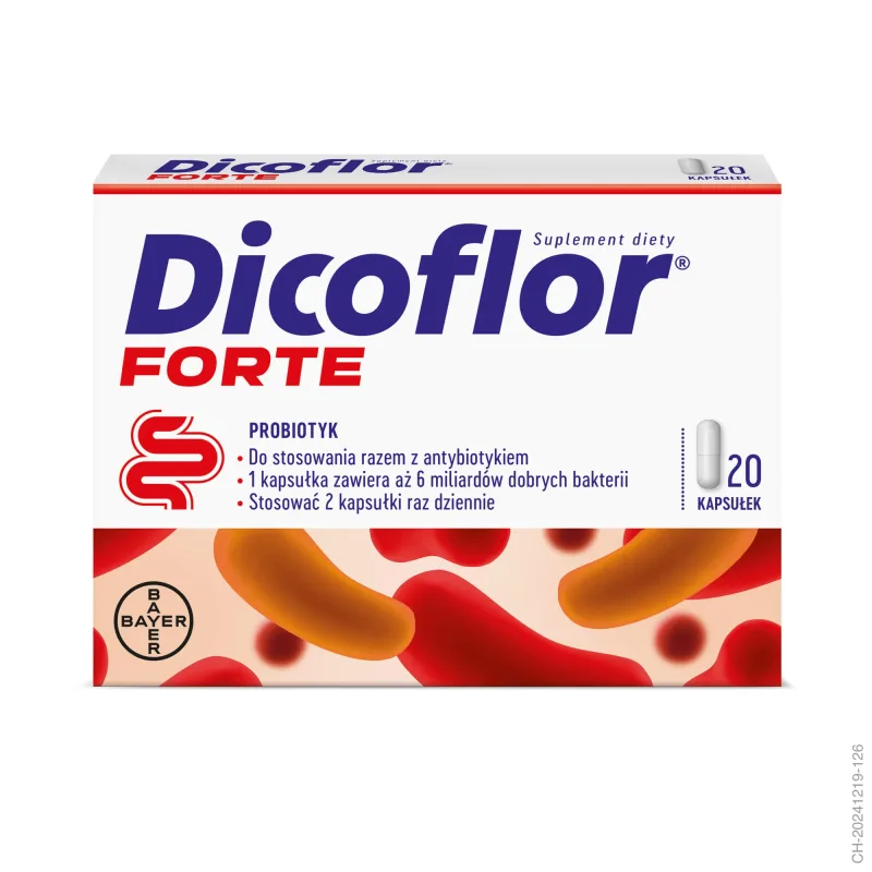 Dicoflor Forte (anterior Dicoflor 6), pentru copii de la 3 ani și adulți, 20 capsule BAYER — preț și oferte