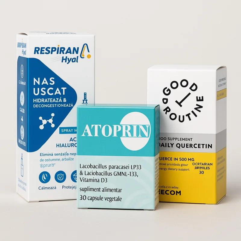 Kit Alergii – Respiran Hyal + Atoprin + Daily Quercetin Kituri recomandate de farmacisti — preț și oferte