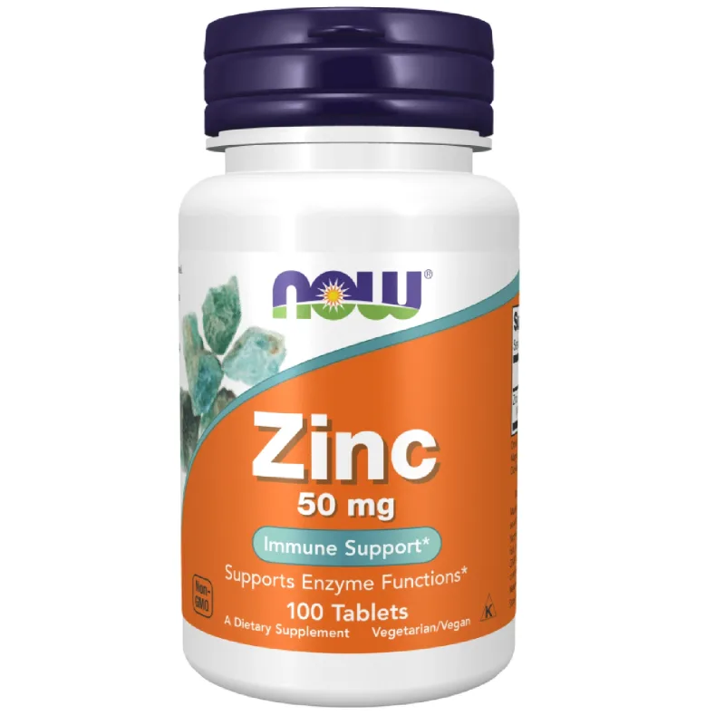 Now Foods Zinc 50 mg, gluconat de zinc, 100 comprimate vegane — preț și oferte