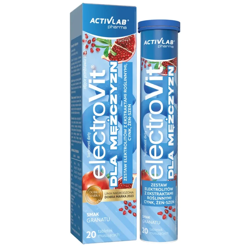 Activlab ElectroVit pentru bărbați, aromă de rodie, 20 comprimate efervescente — preț și oferte