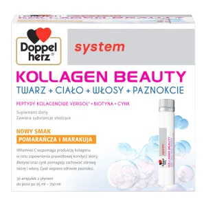 Sistem Doppelherz Kollagen Beauty, aromă de portocale și fructul pasiunii, 25 ml x 30 fiole