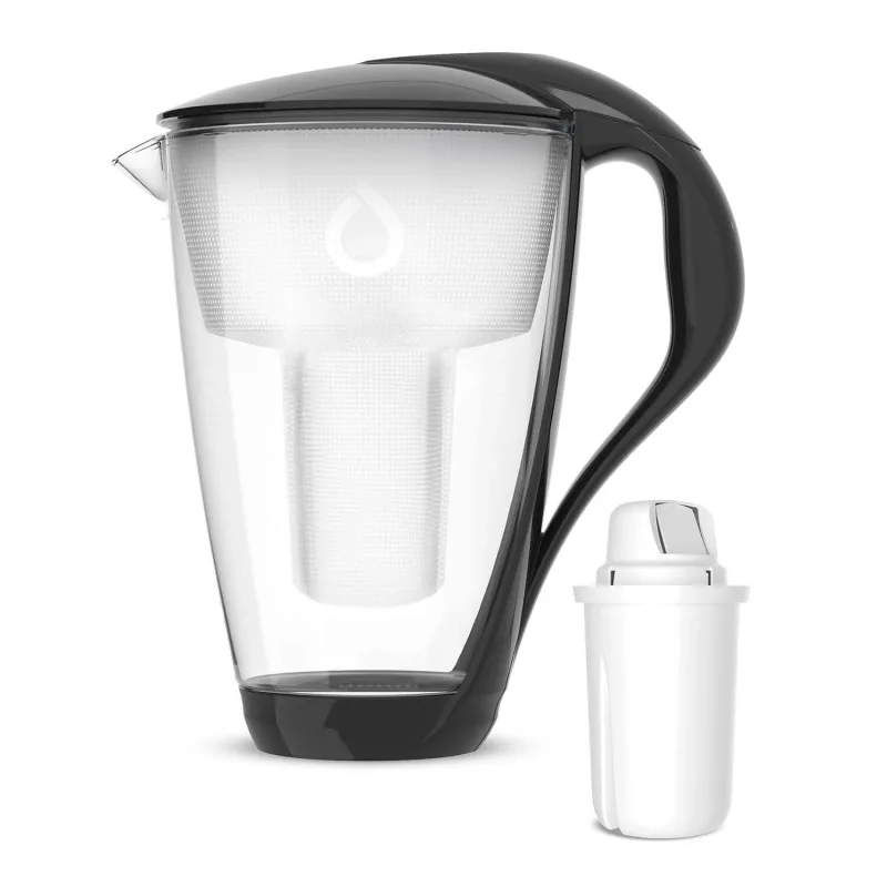 Dafi Crystal Led, ulcior cu filtru din sticlă, negru, 2 l + filtru clasic, 1 buc — preț și oferte
