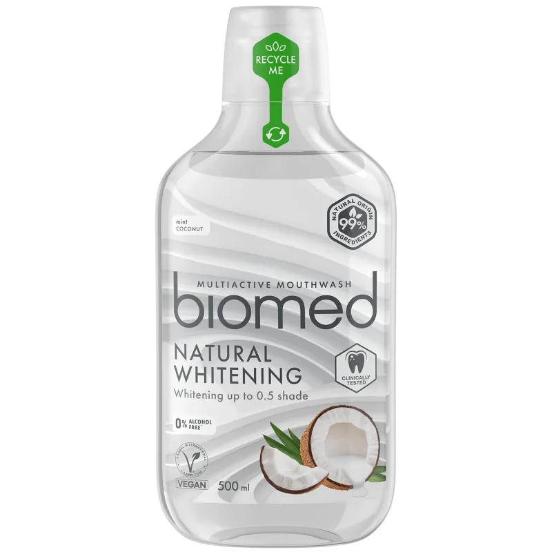 Biomed Super White, apă de gură, mentă și nucă de cocos, 500 ml — preț și oferte