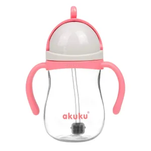 AKUKU, sticlă de paie cu greutate, roz, 280 ml