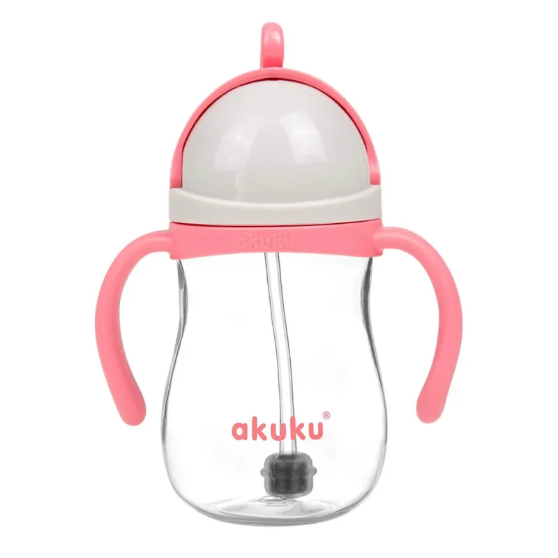AKUKU, sticlă de paie cu greutate, roz, 280 ml — preț și oferte