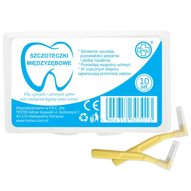 Testeo, perii interdentare, galben, 0.7 mm, 10 bucăți — preț și oferte