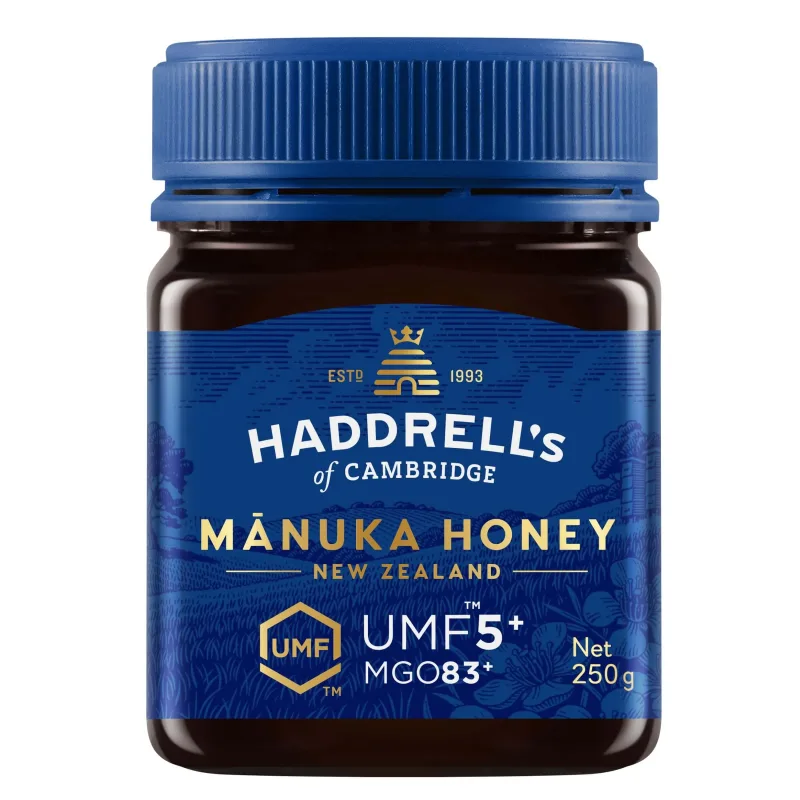 Haddrell's, miere de Manuka UMF 5+ MGO 83+, 250 g — preț și oferte