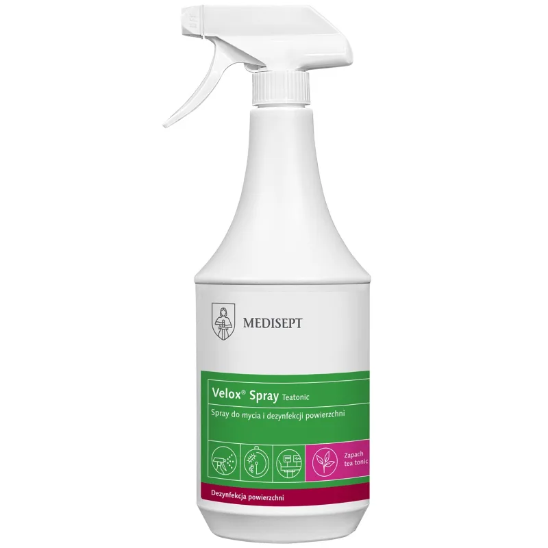 Medisept Velox Spray Tea Tonic, lichid parfumat pentru curățarea și dezinfectarea suprafețelor, 1 L — preț și oferte