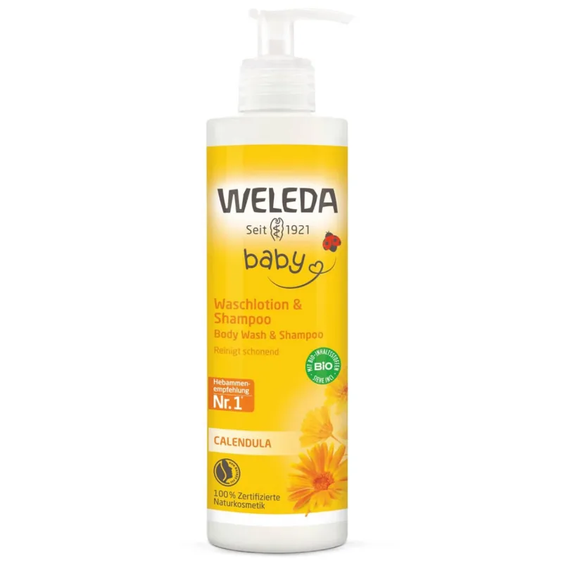 Weleda Calendula, șampon pentru copii și spălare corporală cu calendula, 400 ml — preț și oferte