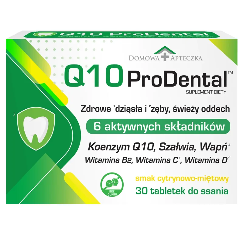 Q10 ProDental, aromă de lămâie și mentă, 30 de pastile Domowa Apteczka — preț și oferte