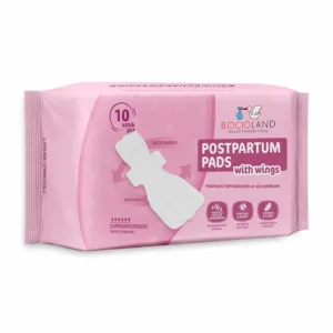 Bocioland, tampoane postnatale cu aripi, foarte absorbante, zi și noapte, 10 bucăți