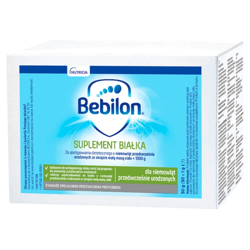 Bebilon Supliment de proteine, pentru sugari prematuri, 1 g x 50 pliculețe — preț și oferte