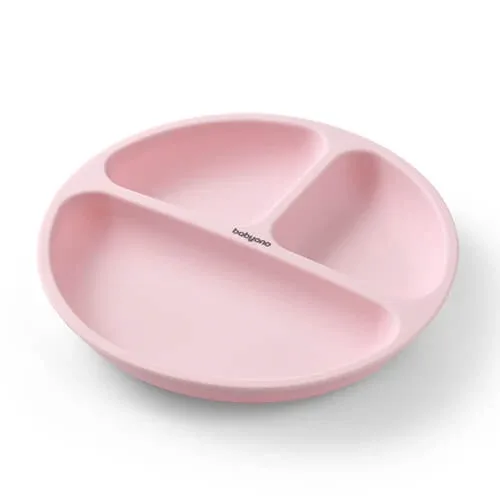 BabyOno, farfurie din silicon cu ventuză, roz, de la 6 luni, 1 buc. — preț și oferte