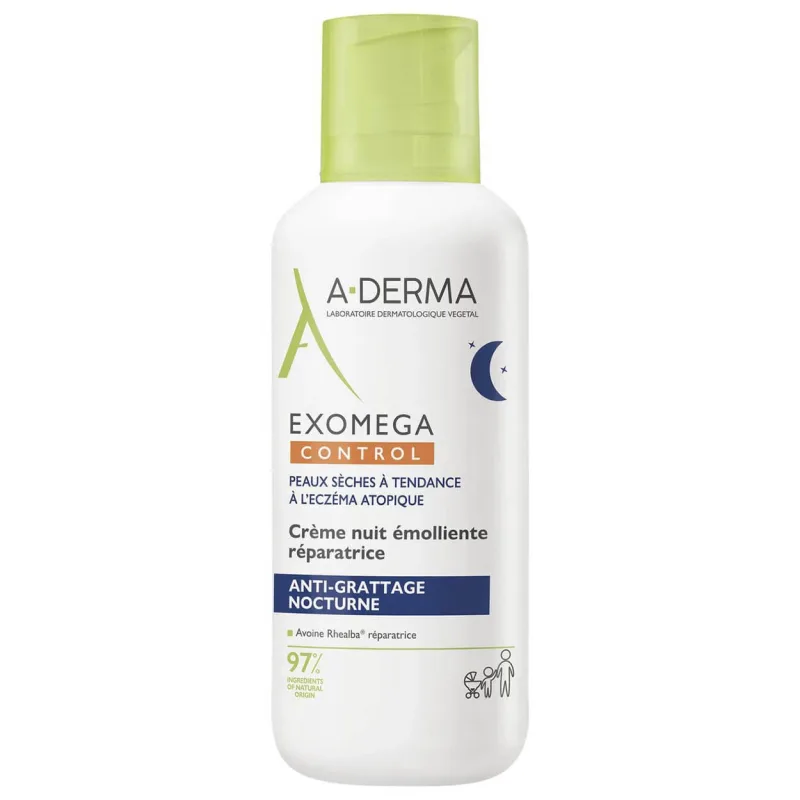 A-Derma Exomega Control, cremă de noapte emolientă regenerantă, piele uscată și predispusă la atopie, din prima zi, 400 ml — preț și oferte