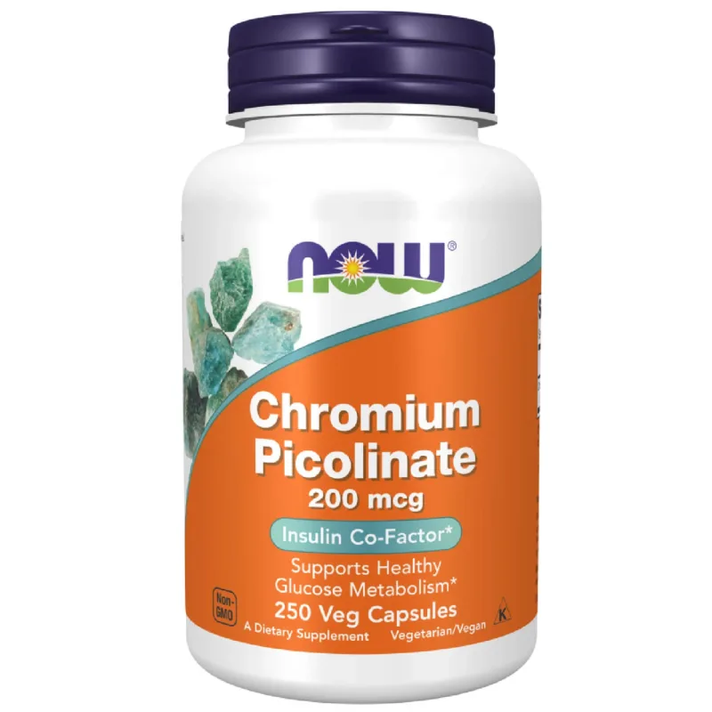 Now Foods Picolinat de crom 200 µg, 250 capsule vegane — preț și oferte