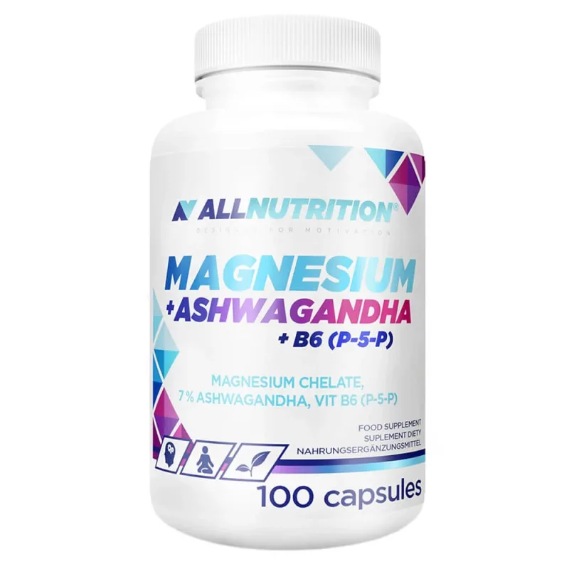 Allnutrition Magneziu + Ashwagandha + B6 (P-5-P), 100 capsule — preț și oferte
