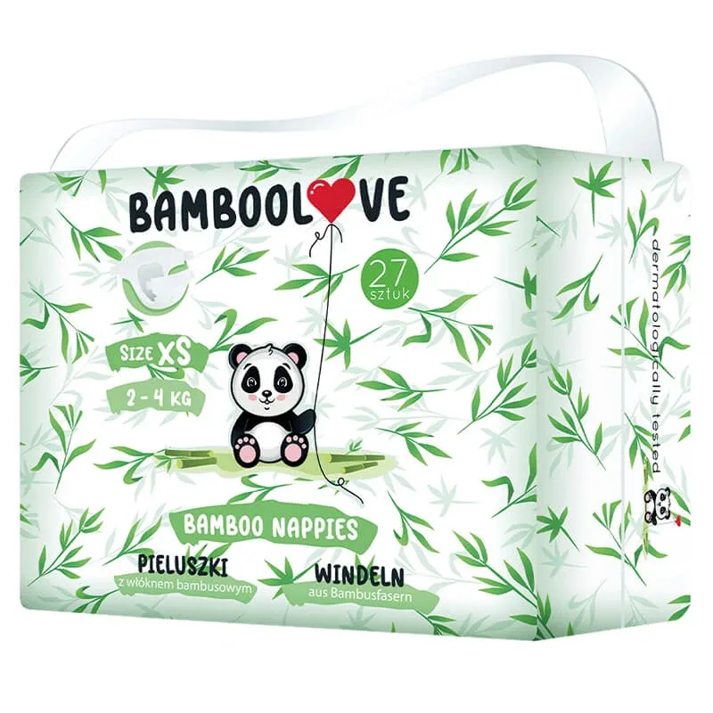 Bamboolove, scutece de unică folosință cu fibră de bambus, mărimea XS Nou-născut, 2-4 kg, 27 bucăți — preț și oferte